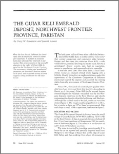 The Gujar Killi emerald deposit, Northwest Frontier Province, Pakistan
